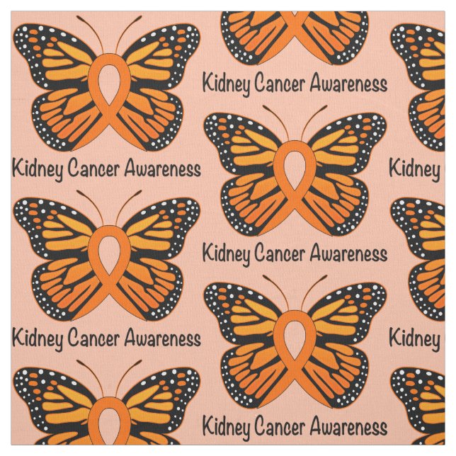 Kidney Cancer Butterfly of Hope Fabric (Swatch)