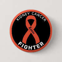 Kidney Cancer Fighter Ribbon Black Button