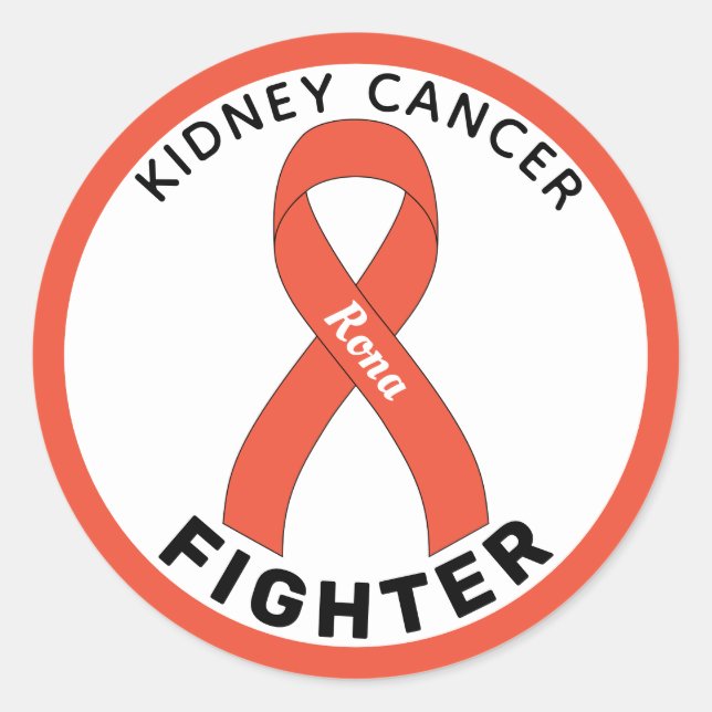 Kidney Cancer Fighter Ribbon White Round Sticker (Front)