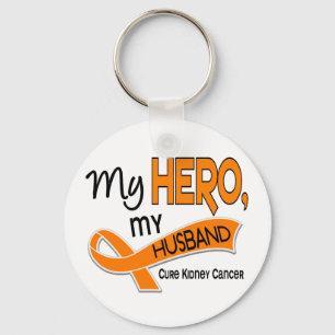Kidney Cancer MY HERO MY HUSBAND 42 Keychain