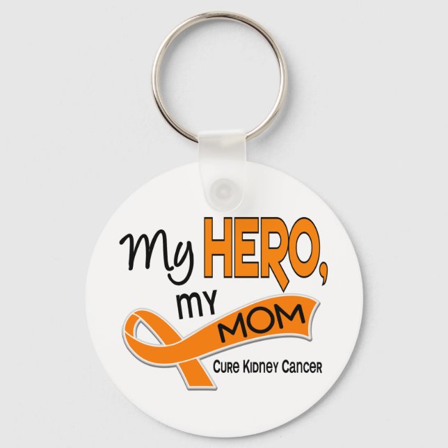 Kidney Cancer MY HERO MY MOM 42 Keychain (Front)