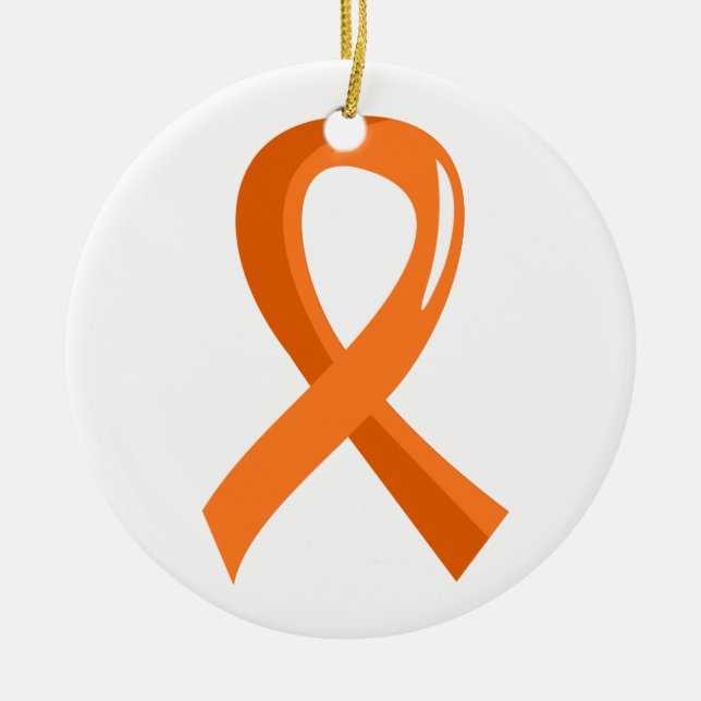 Kidney Cancer Orange Ribbon 3 Ceramic Ornament (Front)