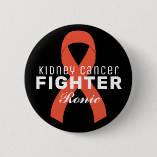 Kidney Cancer Ribbon Black Button