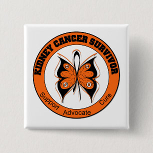 Kidney Cancer Survivor Butterfly 2 Inch Square Button