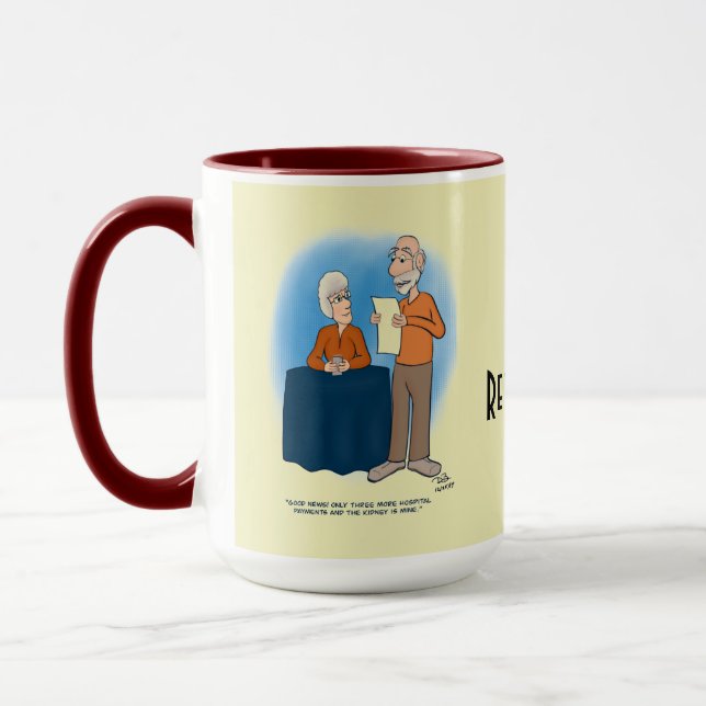 Kidney Card Pale Yellow Combo Mug (Left)