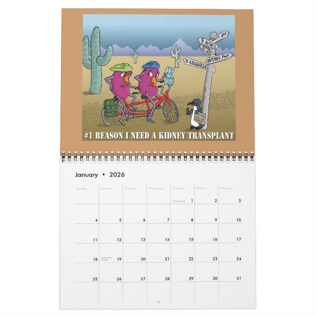 Kidney Care Calendar (Jan 2026)