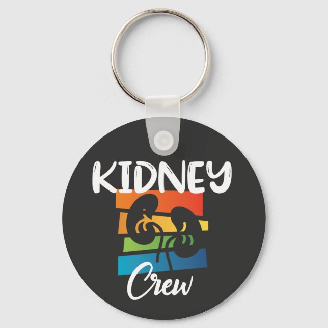 Kidney Crew Dialysis Nurse Nephrology Kidney Squad Keychain (Front)