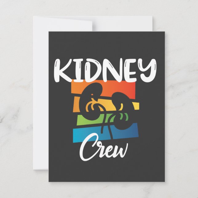 Kidney Crew Dialysis Nurse Nephrology Kidney Squad Thank You Card (Front)