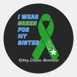 Kidney Disease Awareness Dialysis Transplant Donor Classic Round Sticker