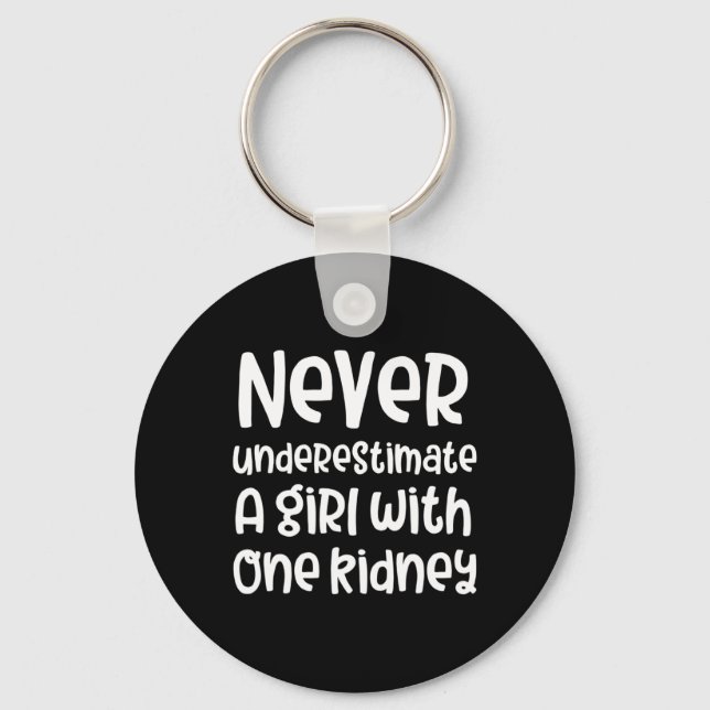 Kidney Disease Awareness Girl Donor Transplant For Keychain (Front)
