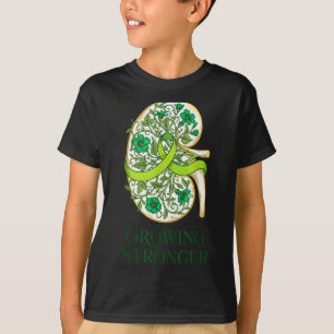 Kidney disease awareness green ribbon floral renal T-Shirt