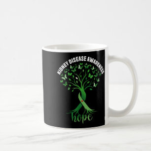 Kidney disease awareness green ribbon tree hope coffee mug