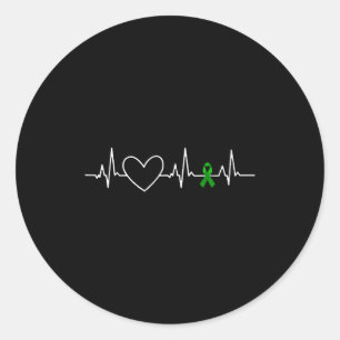 Kidney Disease Awareness Heartbeat Classic Round Sticker
