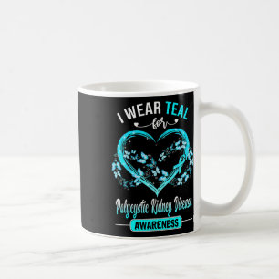 Kidney Disease Awareness I Wear Teal Butterfly Coffee Mug