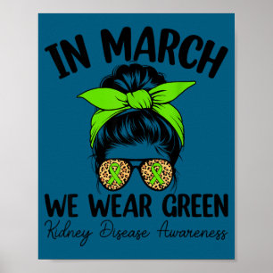 Kidney disease awareness - in march we wear green poster