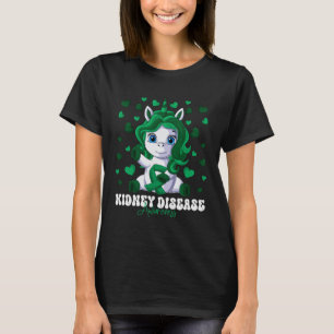 Kidney Disease Awareness Month Green Ribbon Unicor T-Shirt