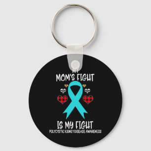 Kidney Disease Awareness My Mom's Fight Is My Fig  Keychain