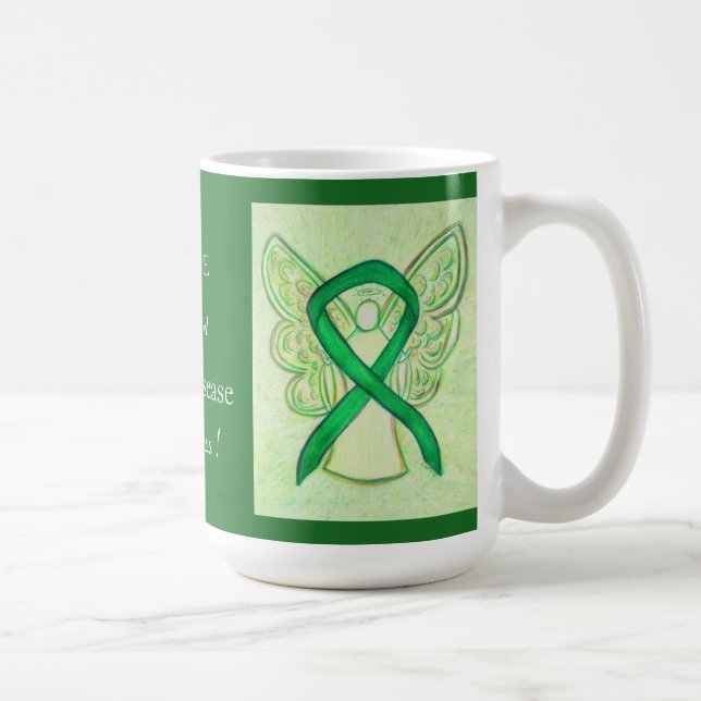 Kidney Disease Awareness Ribbon Angel Custom Mug (Right)