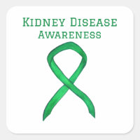 Kidney Disease Awareness Ribbon Art Sticker Decals