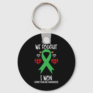 Kidney Disease Awareness Ribbon I Came We Fought I Keychain