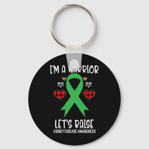 Kidney Disease Awareness Ribbon I'm Warrior Let's  Keychain