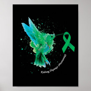 Kidney Disease Awareness Sunflower Hummingbird Gif Poster