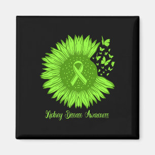 Kidney Disease Awareness Sunflower Mom Green Ribbo Magnet