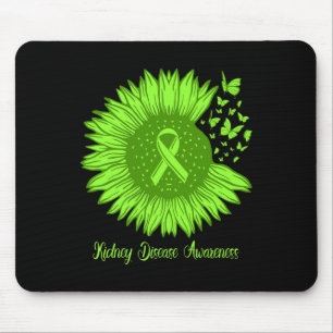 Kidney Disease Awareness Sunflower Mom Green Ribbo Mouse Pad