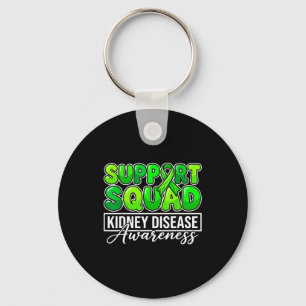 Kidney disease awareness support squad green keychain