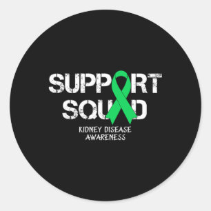 Kidney Disease Awareness Support Squad Men Women  Classic Round Sticker