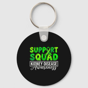 Kidney disease awareness support squad nurse green keychain
