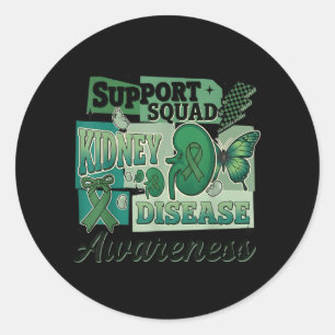 Kidney Disease Awareness Support Squad Team Classic Round Sticker