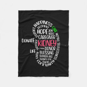 Kidney Disease Awareness Transplant Organ Donor Do Fleece Blanket