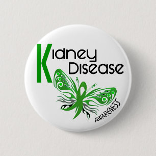 Kidney Disease BUTTERFLY 3.1 2 Inch Round Button