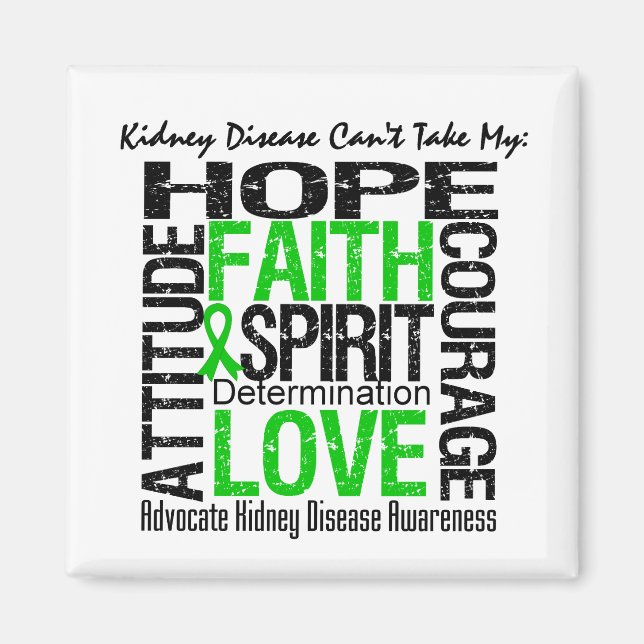 Kidney Disease Can't Take My Hope Collage Magnet (Front)