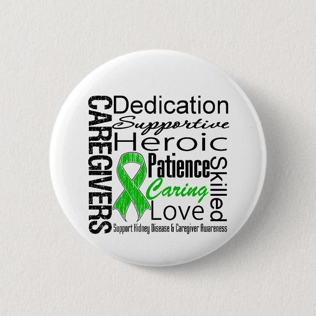 Kidney Disease Caregivers Collage 2 Inch Round Button (Front)