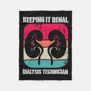Kidney Disease Dialysis Technician Keeping It Rena Fleece Blanket