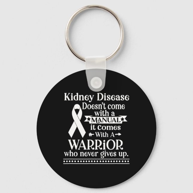 Kidney Disease Doesn't Come With A Manual Awarenes Keychain (Front)