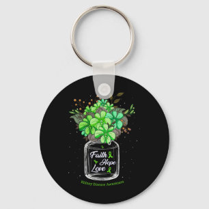 Kidney Disease Faith Love Hope Flower Jar Awarenes Keychain