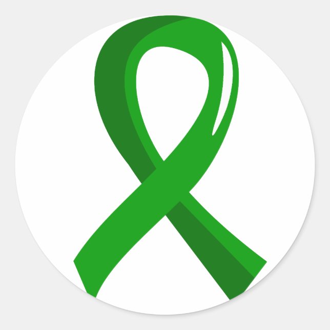 Kidney Disease Green Ribbon 3 Classic Round Sticker (Front)