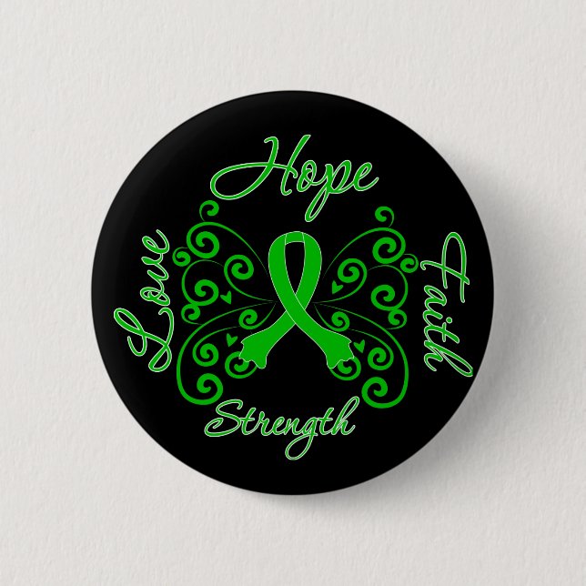 Kidney Disease Hope Motto Butterfly 2 Inch Round Button (Front)