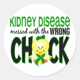 Kidney Disease Messed With The Wrong Chick Classic Round Sticker