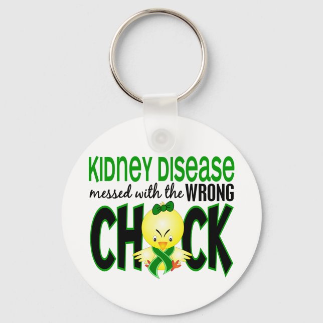 Kidney Disease Messed With The Wrong Chick Keychain (Front)