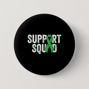 Kidney Disease Support Squad - Green Awareness Rib 2 Inch Round Button