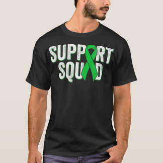 Kidney Disease Support Squad Green Awareness Ribb T-Shirt