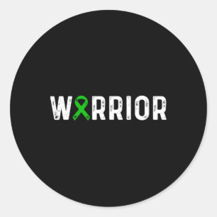 Kidney Disease Warrior Awareness Green Ribbon Classic Round Sticker
