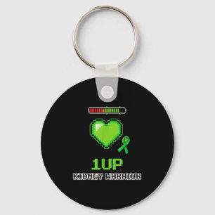 Kidney disease warrior green ribbon health keychain