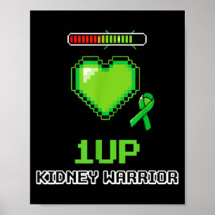 Kidney disease warrior green ribbon health poster