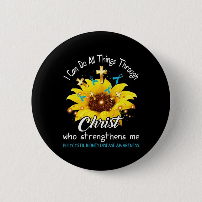 Kidney Disease Warrior I Can Do All  2 Inch Round Button (Front)
