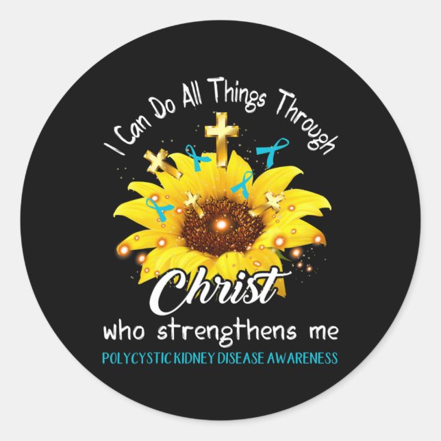 Kidney Disease Warrior I Can Do All  Classic Round Sticker (Front)